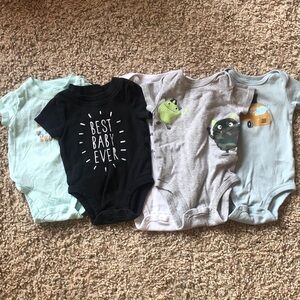 Baby’s Lot of 5 Carter’s Short Sleeve Onesies